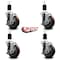 Service Caster 4'' Maroon Poly Swivel 1-1/2'' Expanding Stem Caster Set with Brake, 4PK SCC-EX20S414-PPUB-MRN-TLB-112-4 - alternate 3